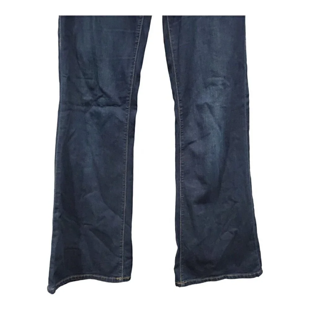 Cabi Womens Zoe Deep Indigo Flare Low- Rise Jeans Stretch Soft Lightweight Sz 4